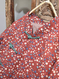 Plus Size - Vintage Floral Print 100%Cotton Coat