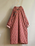 Plus Size - Vintage Floral Print 100%Cotton Coat