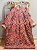 Plus Size - Vintage Floral Print 100%Cotton Coat
