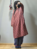 Plus Size - Vintage Floral Print 100%Cotton Coat