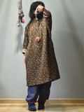 Plus Size - Vintage Floral Print 100%Cotton Coat