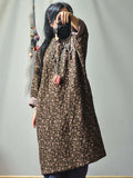 Plus Size - Vintage Floral Print 100%Cotton Coat
