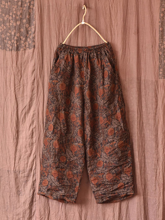 Pantalon ample à imprimé Floral Vintage pour femmes, printemps