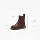 Women Vintage Genuine Leather Elastic Solid Boots