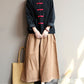 Women Winter Chinese Style Frog Corduroy Solid Pocket Coat