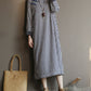 Chinese Style Women Winter Frog Thick Plaid Robe Dress