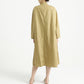 Stand Collar Long Sleeve Loose Casual Cotton Dress