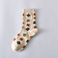 5 Pairs Women Casual Rhomboids Flower Socks