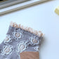 5 paires de chaussettes en dentelle jacquard à fleurs vintage pour femmes