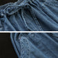 Women Casual Solid Spliced Pocket Drawstring Skirt