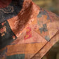 Chapeau en lin épissé en patchwork floral vintage pour femmes
