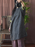 Women Vintage Spring Stripe Frog Split Hem Robe Dress