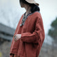 Women Chinese Ethnic Spliced Embroidery 100%Linen Shirt