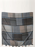 Artsy Geometric Plaid Tassel Travel Sunproof Shawl Scarf