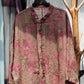 Manteau de chemise en lin pour femmes, Vintage, fleur, tie-dye, grenouille