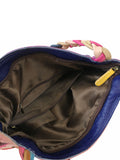 Vintage Leather Flower Multicolor Knitted Strap Shoulder Bag