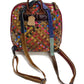Women Vintage Genuine Leather Knitted Spliced Backpack