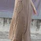 Women Summer Ethnic Drawstring Slant Closure Linen Vest Dress