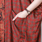 Women Summer Vintage Floral Plaid Spliced Pocket Loose Dress