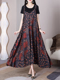 Women Summer Flower Irregular V-Neck Vest Dress