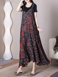 Women Summer Flower Irregular V-Neck Vest Dress