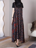 Women Summer Flower Irregular V-Neck Vest Dress