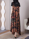 Women Summer Flower Irregular V-Neck Vest Dress