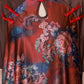 Women Ethnic Flower Spliced Button Loose Dress