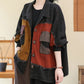 Manteau en Denim avec poches et Patchwork pour femme, Vintage, automne