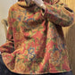Chemise en coton à col roulé floral vintage pour femmes de grande taille