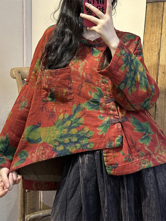 Chemise à fermeture irrégulière pour femme, Vintage, fleur, automne