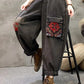 Women Autumn Ethnic Spliced Denim Harem Pants