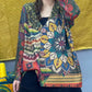 Women Casual Flower Knitted V-Neck Cardigan Sweater