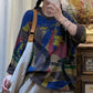 Women Winter Casual Colorful Print Pullover Sweater