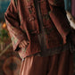 Women Ethnic Flower Stand Collar Cotton Coat