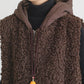 Women Winter Solid Spliced Fleece Hooded Vest Coat