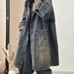 Women Vintage Solid Winter Denim Hooded Coat