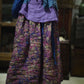 Women Vintage Floral Print Wron Ramie Skirt