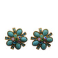 Vintage S925Sliver Flower Turquoise Ear Studs