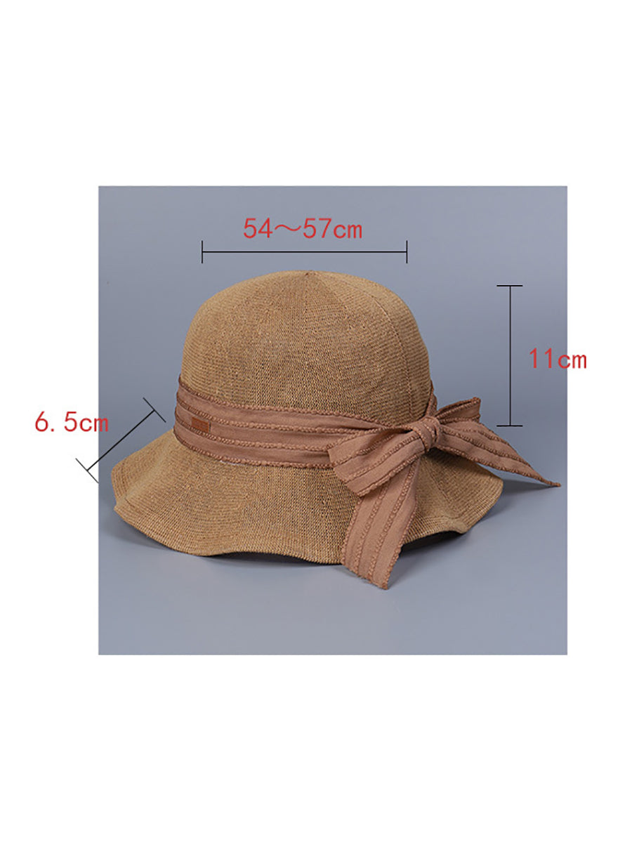 Women Summer Vintage Travel Sunproof Solid Hat