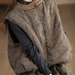 Women Ethnic Floral Hooded Padded Vest Coat