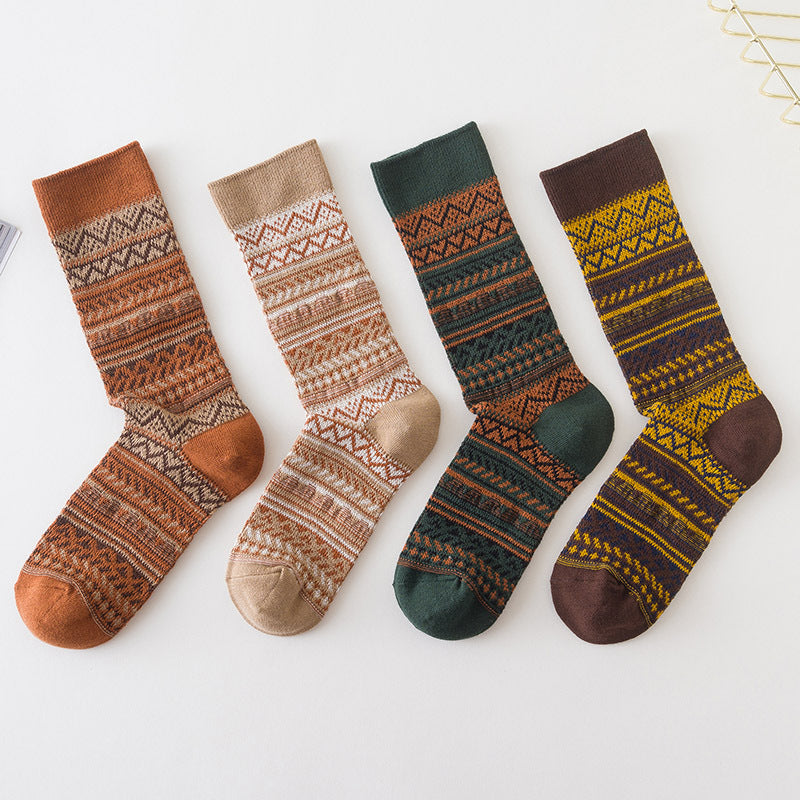6 Pairs Women Casual Color Socks