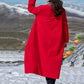 Manteau Long avec poches et broderie ethnique pour femme, hiver