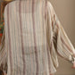 Women Spring Stripe Ramie Loose Ramie Shirt