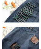 Vintage Washed Distressed Patch Jeans