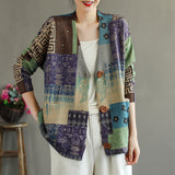 Ethnic Print Knitted Retro Loose Sweater