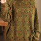 Women Vintage Floral Turtleneck Knitted Sweater