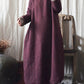 National Style Solid Color Women Winter Padded Robe
