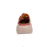 Women Artsy Genuine Leather Hollow Out Slippers