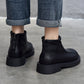 Women Fashion Genuine Leather Mid-Heel Boots